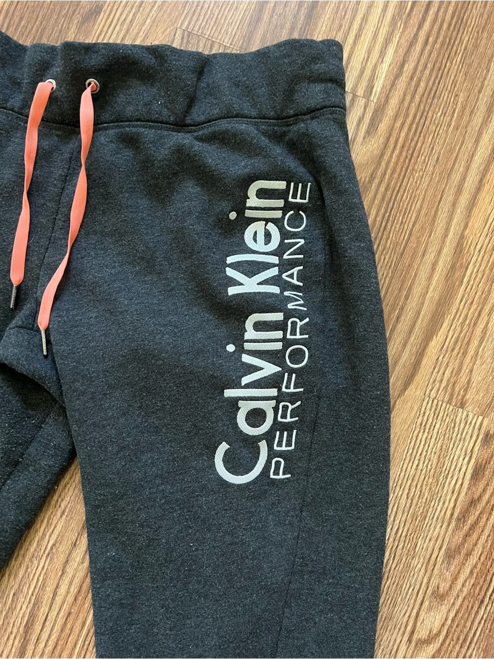 Calvin Klein Kids Black Joggers with Coral Drawcord